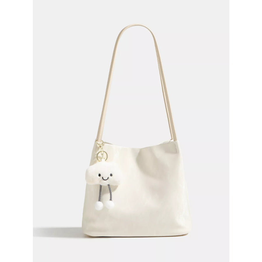 Lightweight Leather Shoulder Bag White / One Size Apparel and Accessories