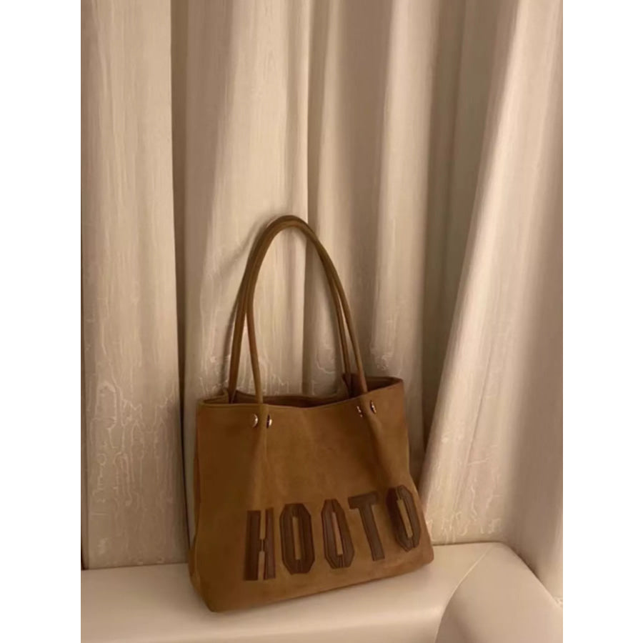 Lightweight Letter Tote Bag Brown / One Size Apparel and Accessories