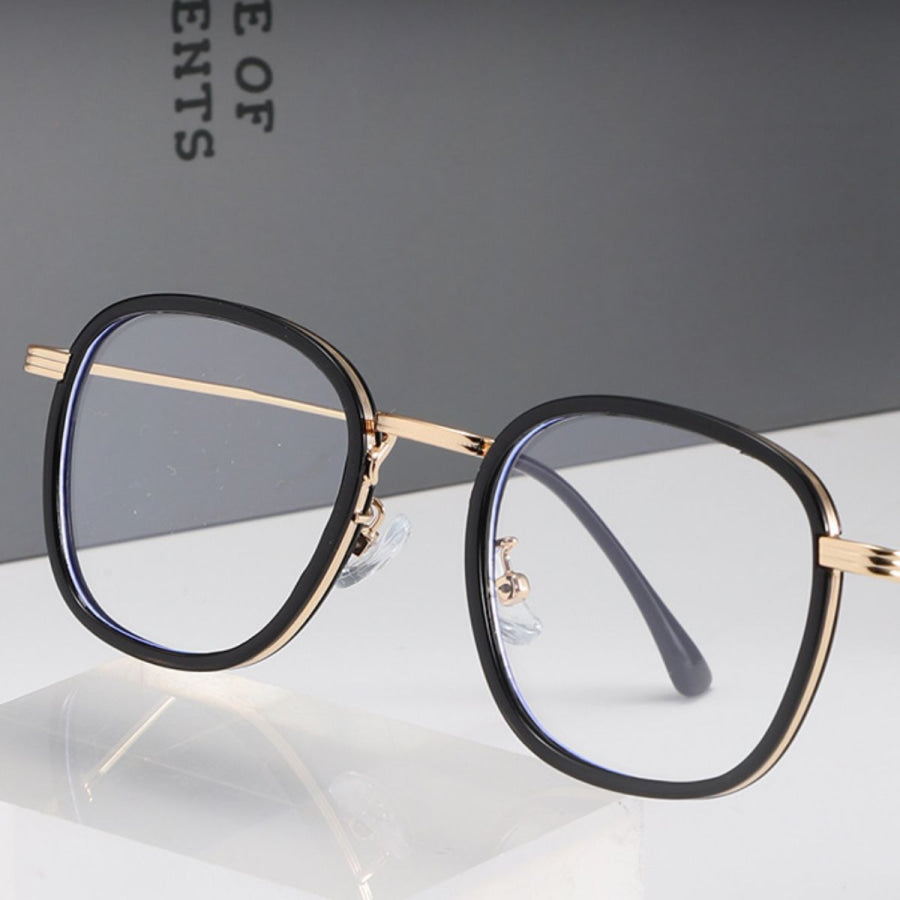 Lightweight Metal Temples Glasses Black / ONESIZE Apparel and Accessories