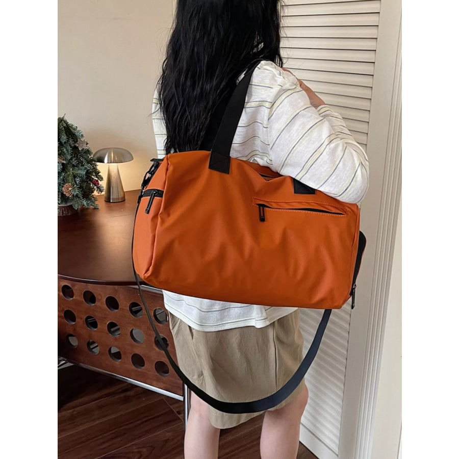 Lightweight Multi-Pocket Travel Bag Orange / One Size Apparel and Accessories