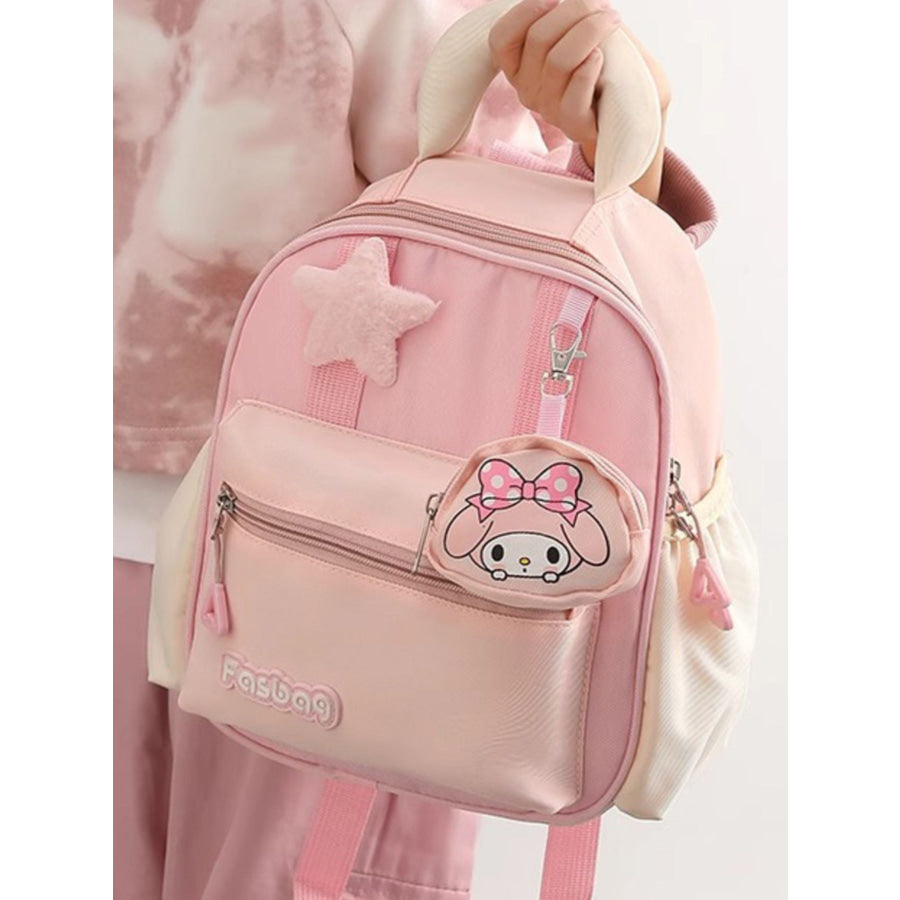 Lightweight Nylon Backpack Bag Blush Pink / One Size Apparel and Accessories