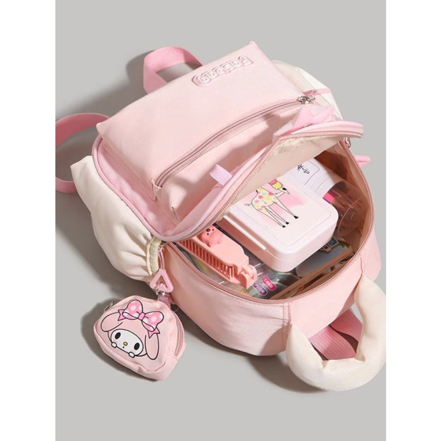 Lightweight Nylon Backpack Bag Blush Pink / One Size Apparel and Accessories