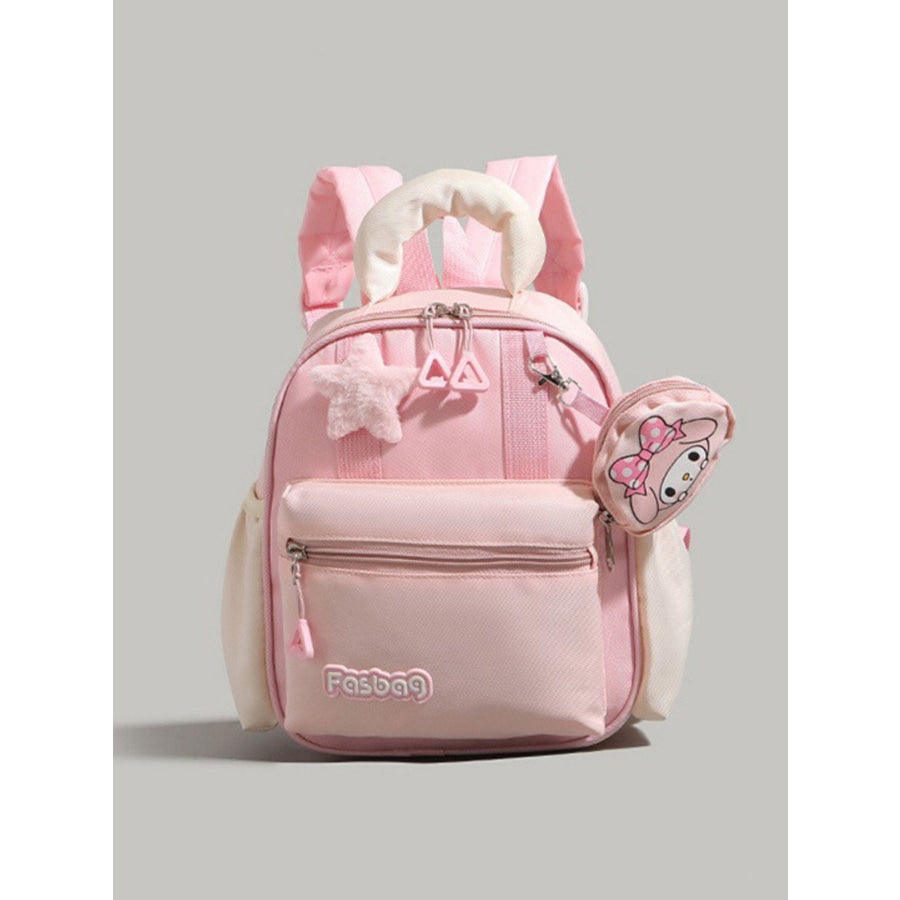 Lightweight Nylon Backpack Bag Blush Pink / One Size Apparel and Accessories