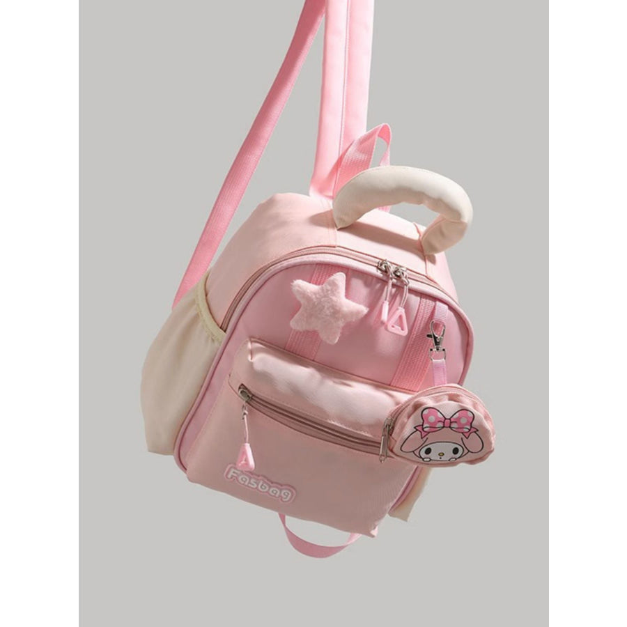 Lightweight Nylon Backpack Bag Blush Pink / One Size Apparel and Accessories
