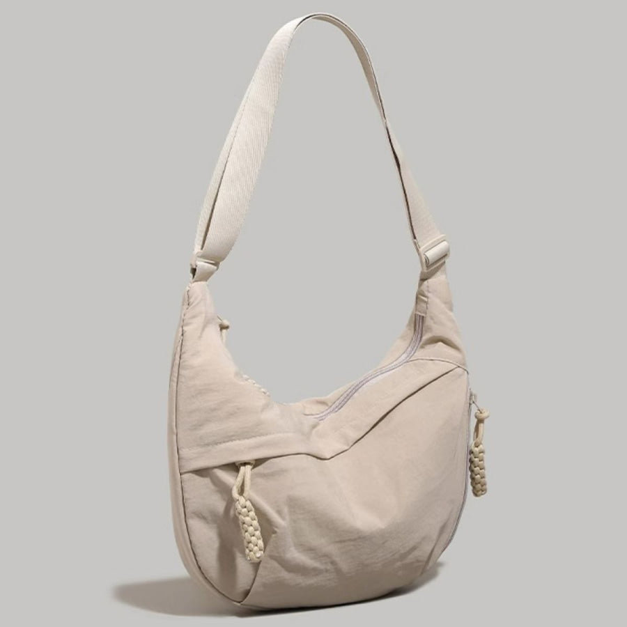 Lightweight Nylon Crossbody Bag Beige / One Size Apparel and Accessories