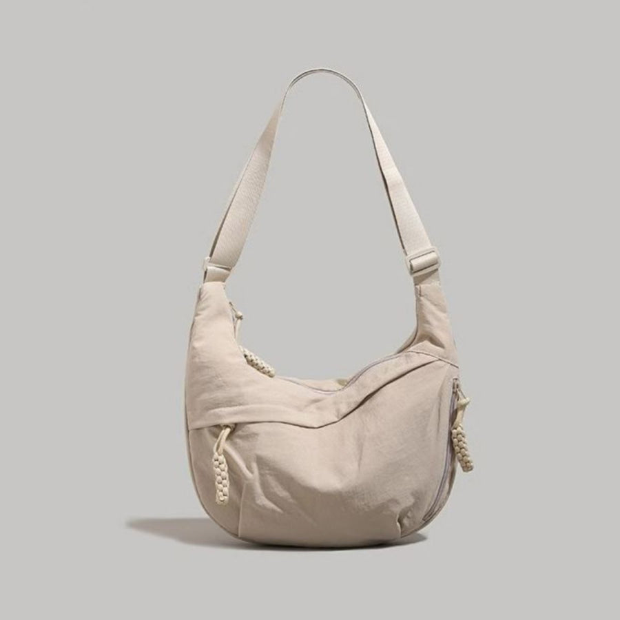 Lightweight Nylon Crossbody Bag Beige / One Size Apparel and Accessories