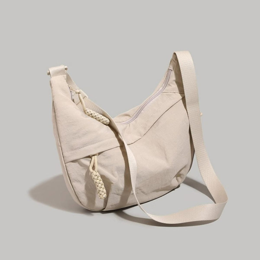 Lightweight Nylon Crossbody Bag Beige / One Size Apparel and Accessories