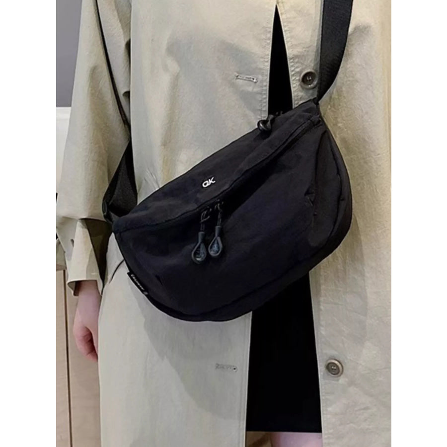 Lightweight Nylon Crossbody Bag Black / One Size Apparel and Accessories