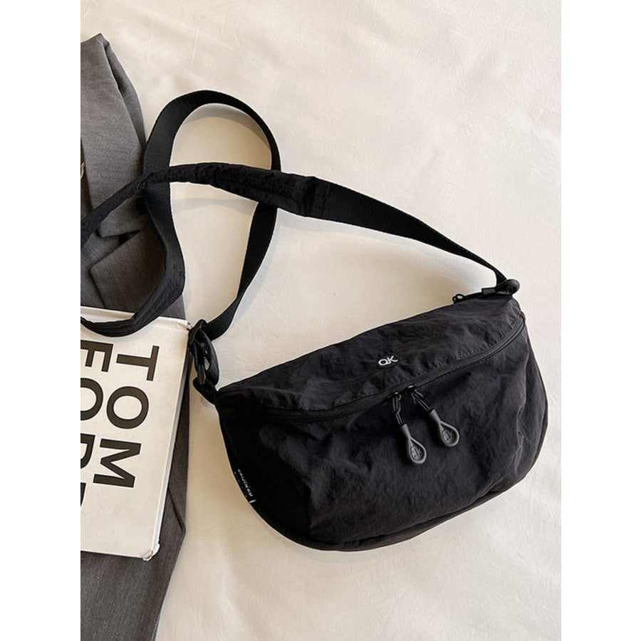 Lightweight Nylon Crossbody Bag Black / One Size Apparel and Accessories