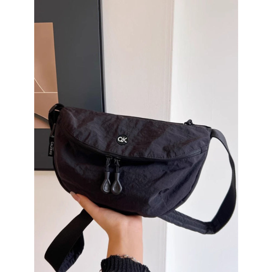Lightweight Nylon Crossbody Bag Black / One Size Apparel and Accessories