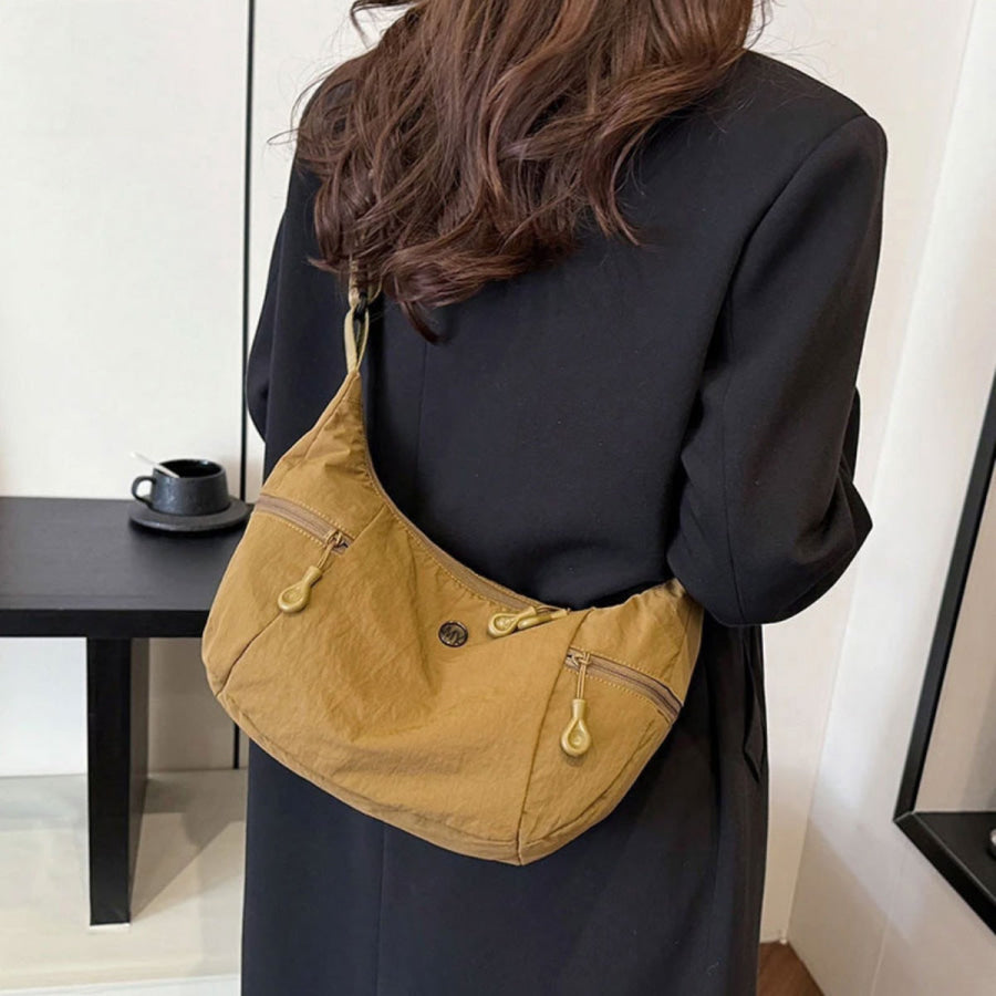 Lightweight Nylon Crossbody Bag Brown / ONESIZE Apparel and Accessories