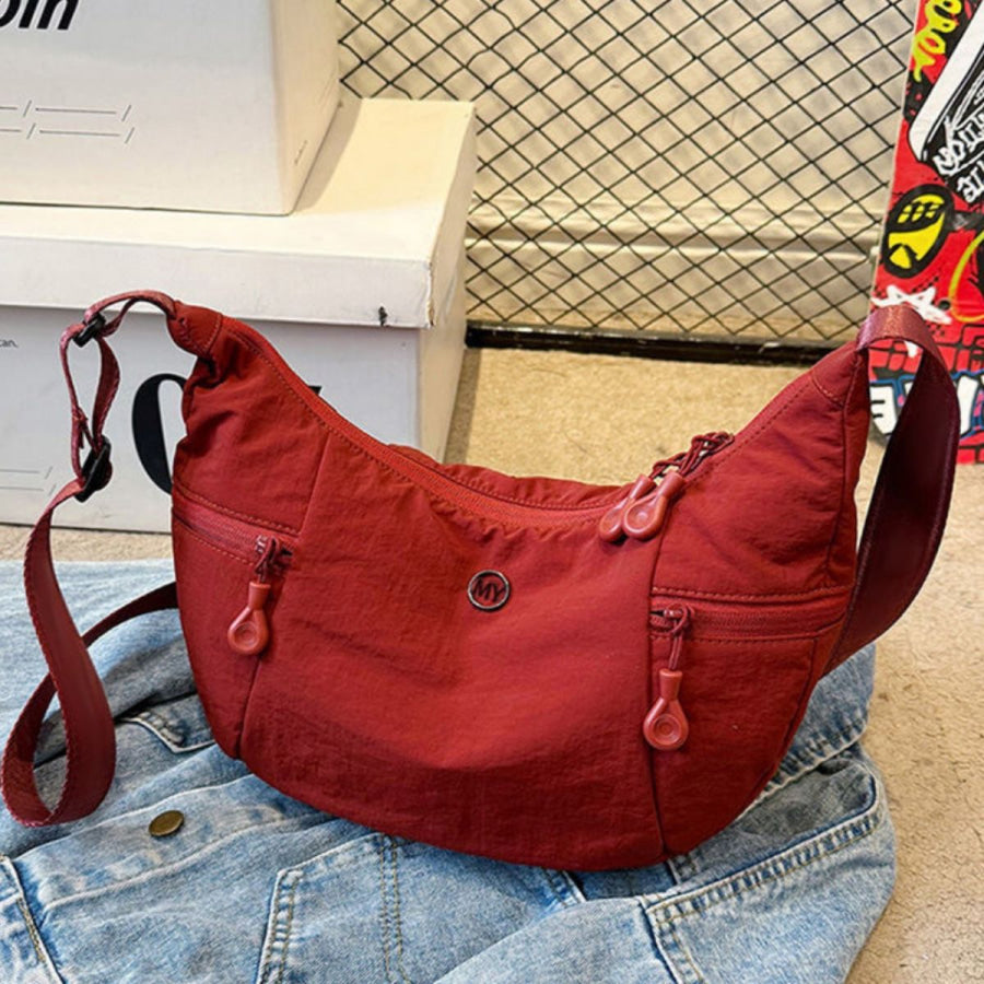 Lightweight Nylon Crossbody Bag Red / ONESIZE Apparel and Accessories