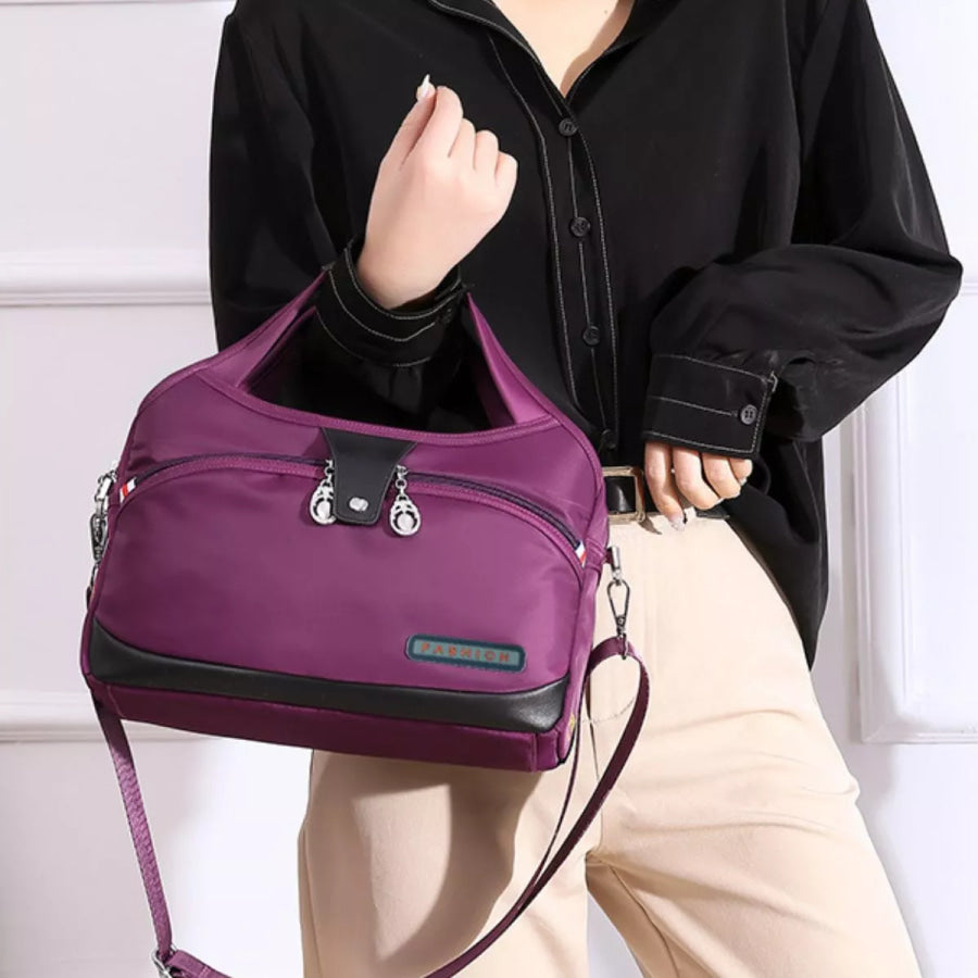 Lightweight Nylon Handbag with Multiple Pockets Purple / ONESIZE Apparel and Accessories