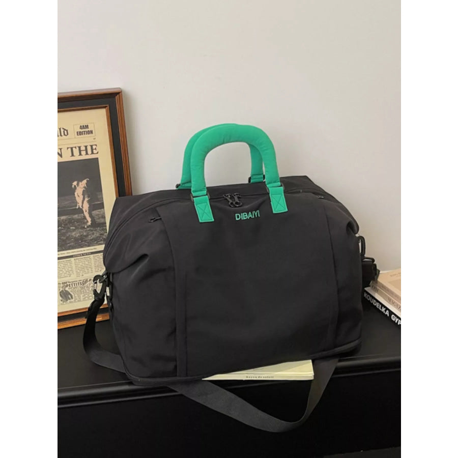Lightweight Nylon Travel Bag Black / One Size Apparel and Accessories