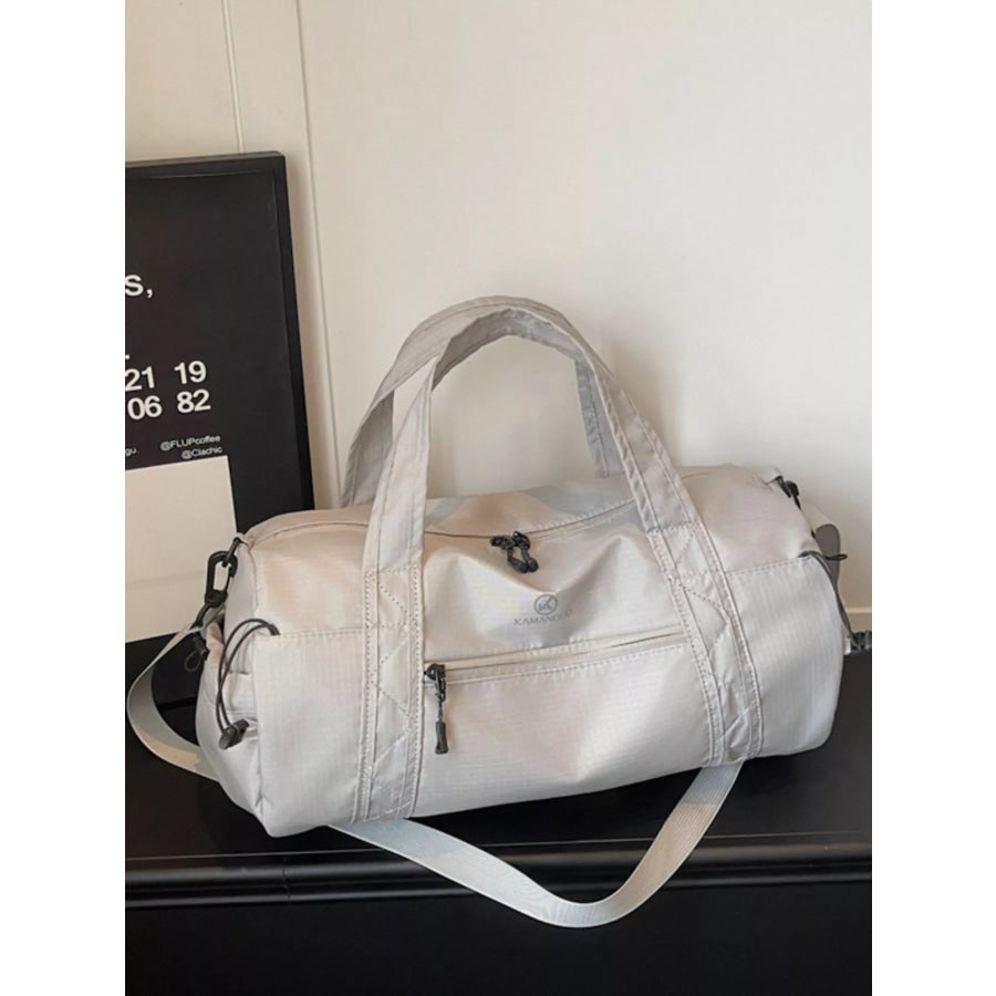 Lightweight Nylon Travel Bag Light Gray / One Size Apparel and Accessories