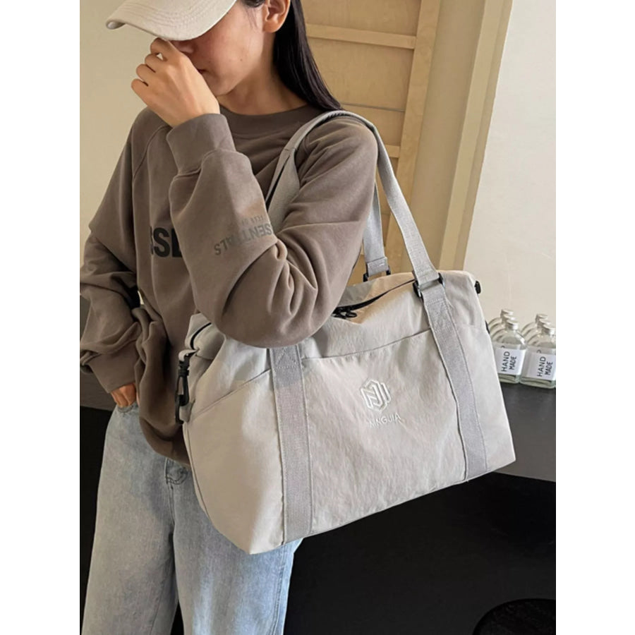 Lightweight Oxford Cloth Travel Duffel Bag Grey / One Size Apparel and Accessories
