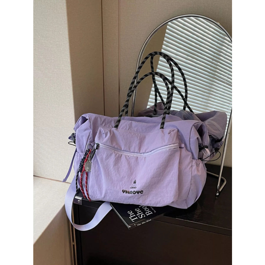 Lightweight Oxford Cloth Travel Duffel Bag Heliotrope Purple / One Size Apparel and Accessories