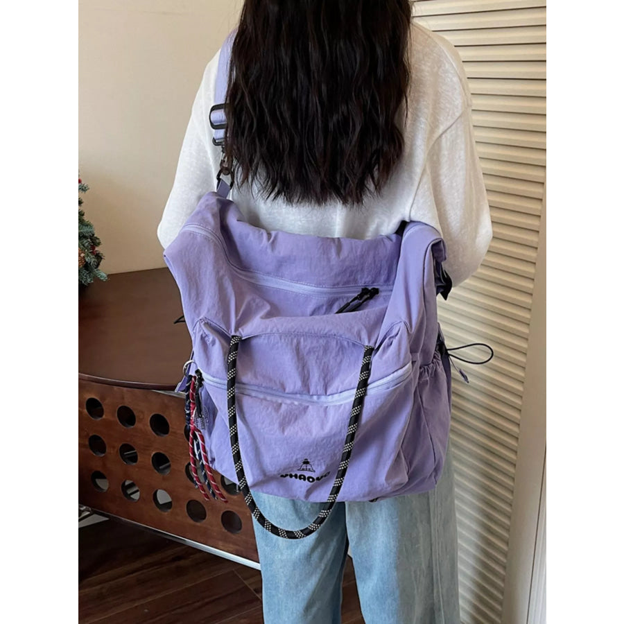 Lightweight Oxford Cloth Travel Duffel Bag Heliotrope Purple / One Size Apparel and Accessories