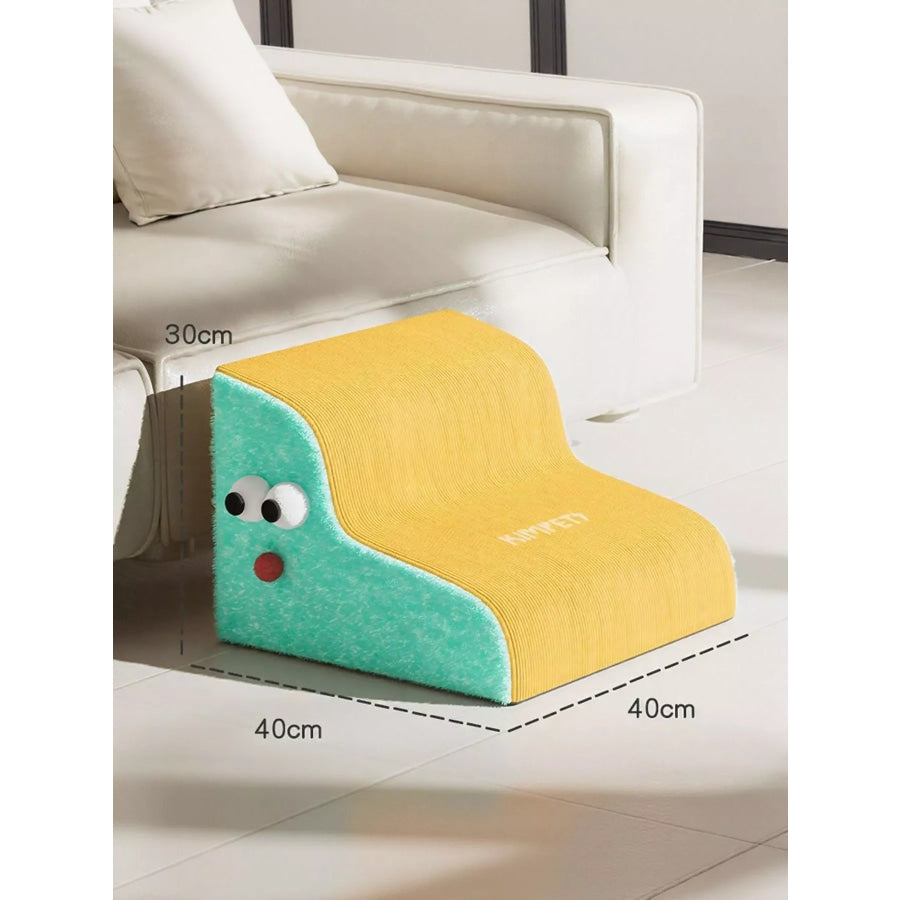 Lightweight Pet Stairs Green/Yellow 2 Floor / One Size Apparel and Accessories