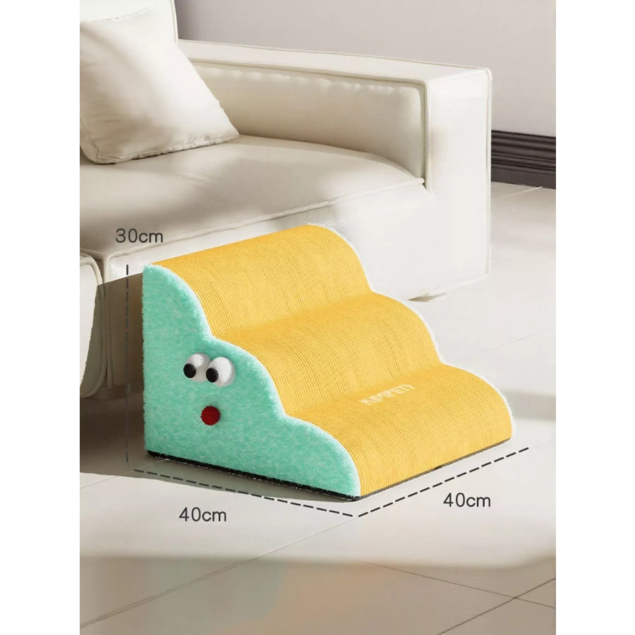 Lightweight Pet Stairs Green/Yellow 3 Floor / One Size Apparel and Accessories