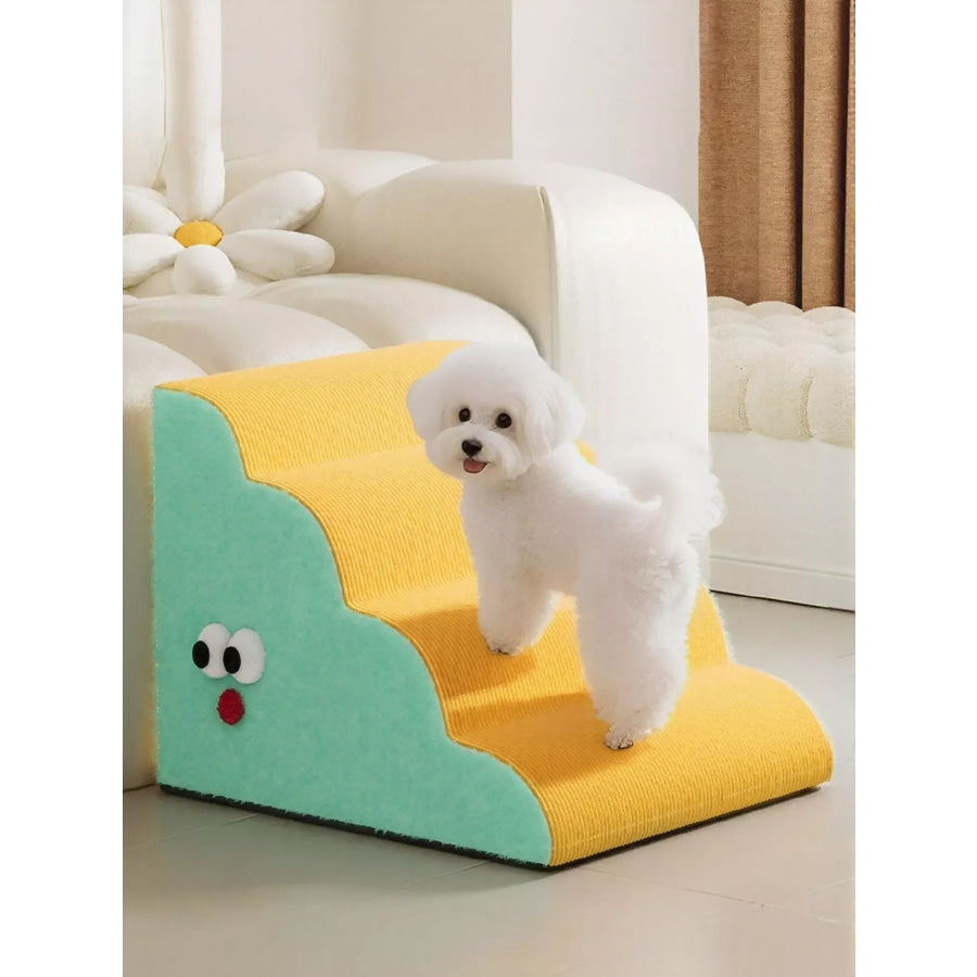 Lightweight Pet Stairs Green/Yellow 4 Floor / One Size Apparel and Accessories