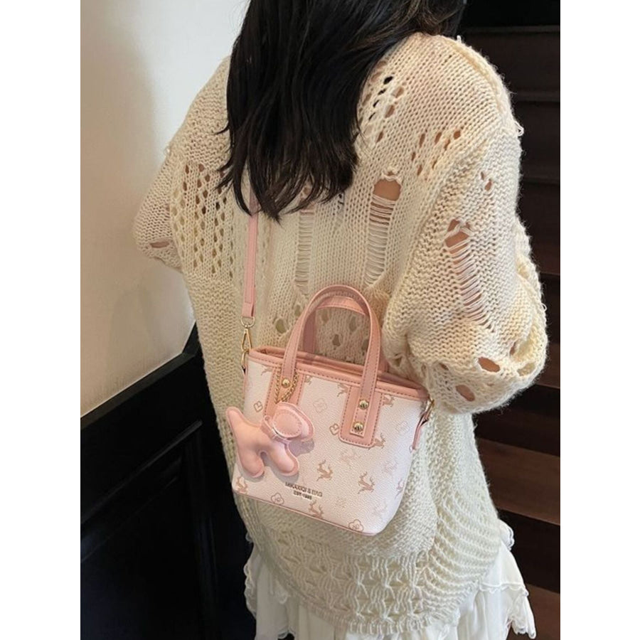 Lightweight Printed Crossbody Bag Blush Pink / One Size Apparel and Accessories