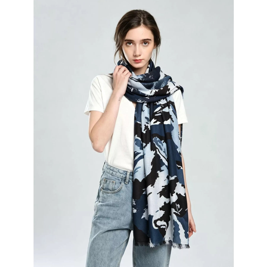 Lightweight Printed Scarf Blue / 90*180cm Apparel and Accessories