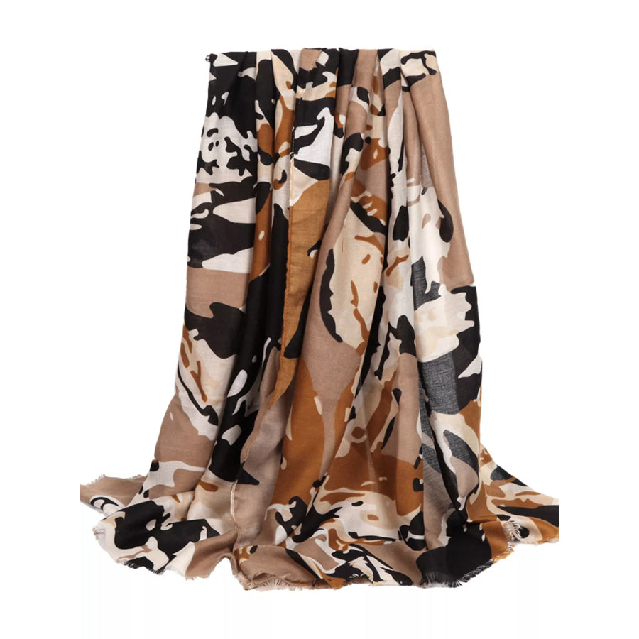 Lightweight Printed Scarf Khaki / 90*180cm Apparel and Accessories