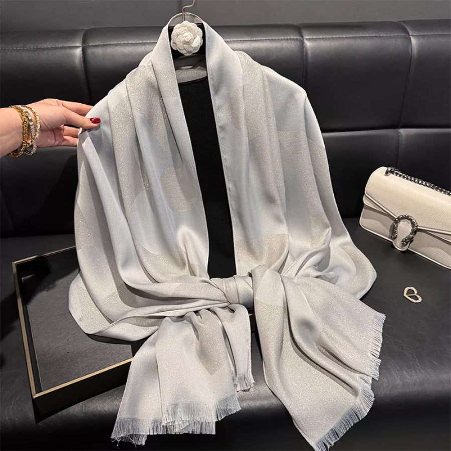 Lightweight Raw Hem Scarf Light Gray / One Size Apparel and Accessories