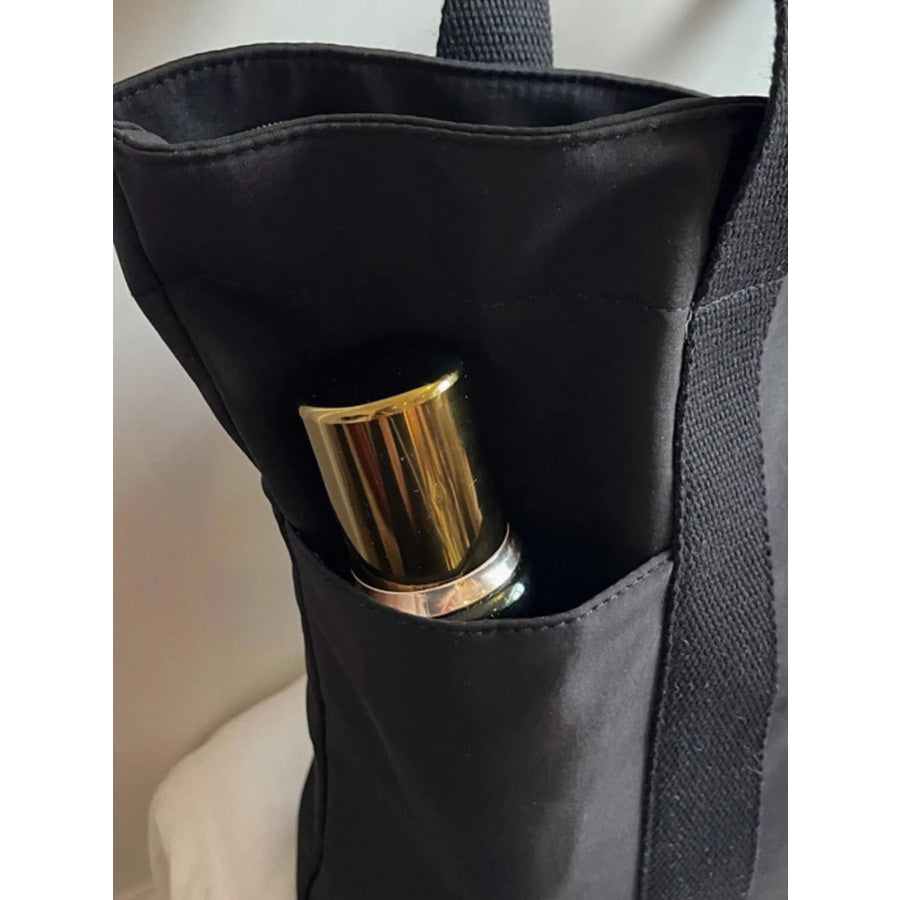 Lightweight Striped Tote Bag Black / ONESIZE Apparel and Accessories