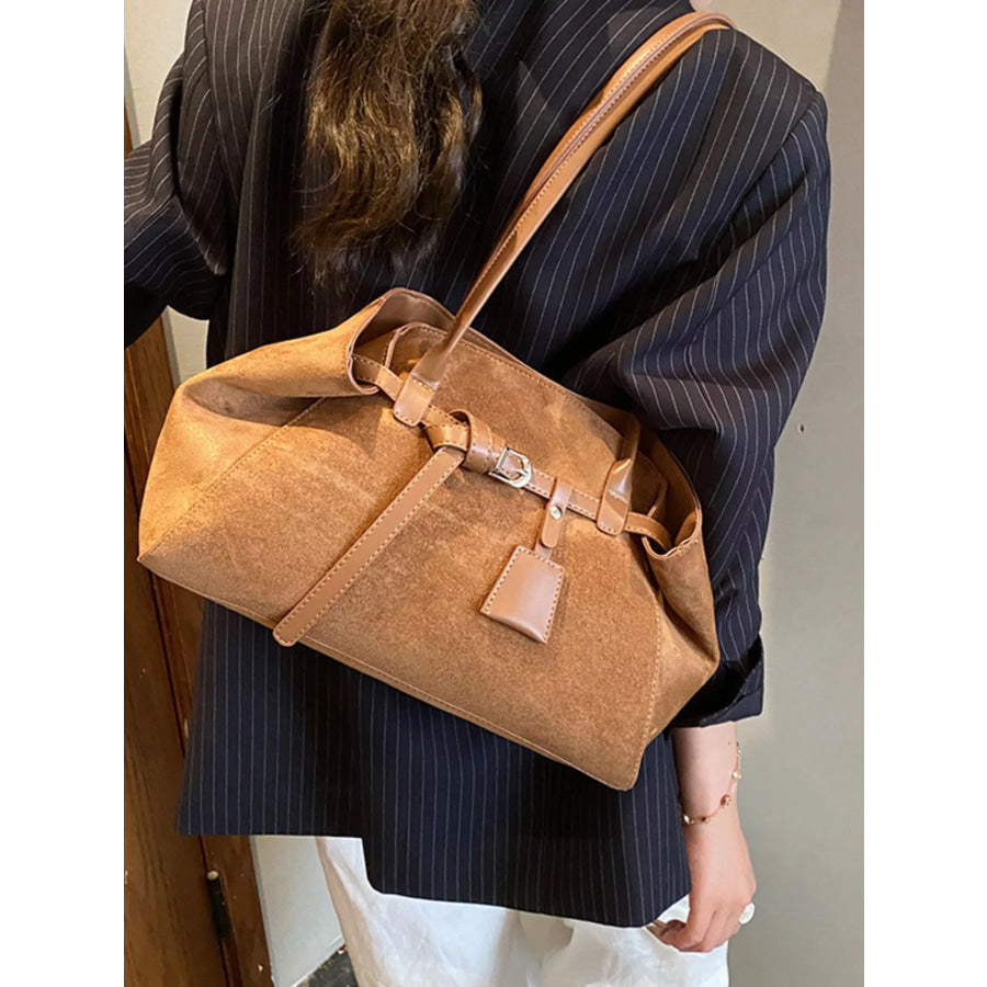 Lightweight Suede Shoulder Bag Terracotta / One Size Apparel and Accessories