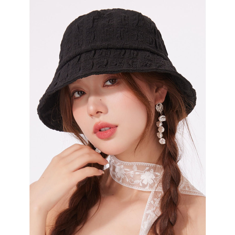 Lightweight Textured Bucket Hat Black / One Size Apparel and Accessories