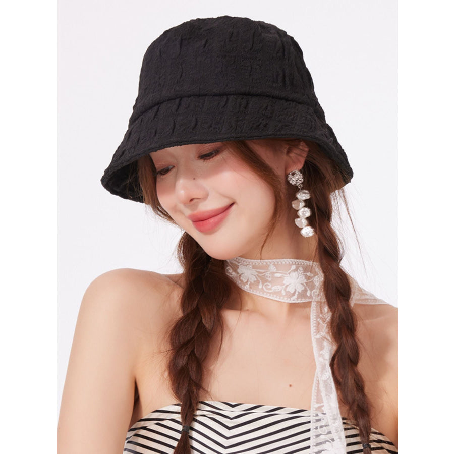 Lightweight Textured Bucket Hat Black / One Size Apparel and Accessories