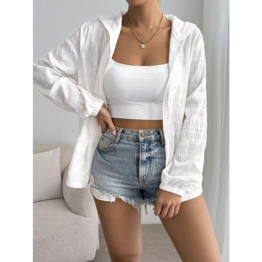 Lightweight Textured Hooded Jacket Apparel and Accessories