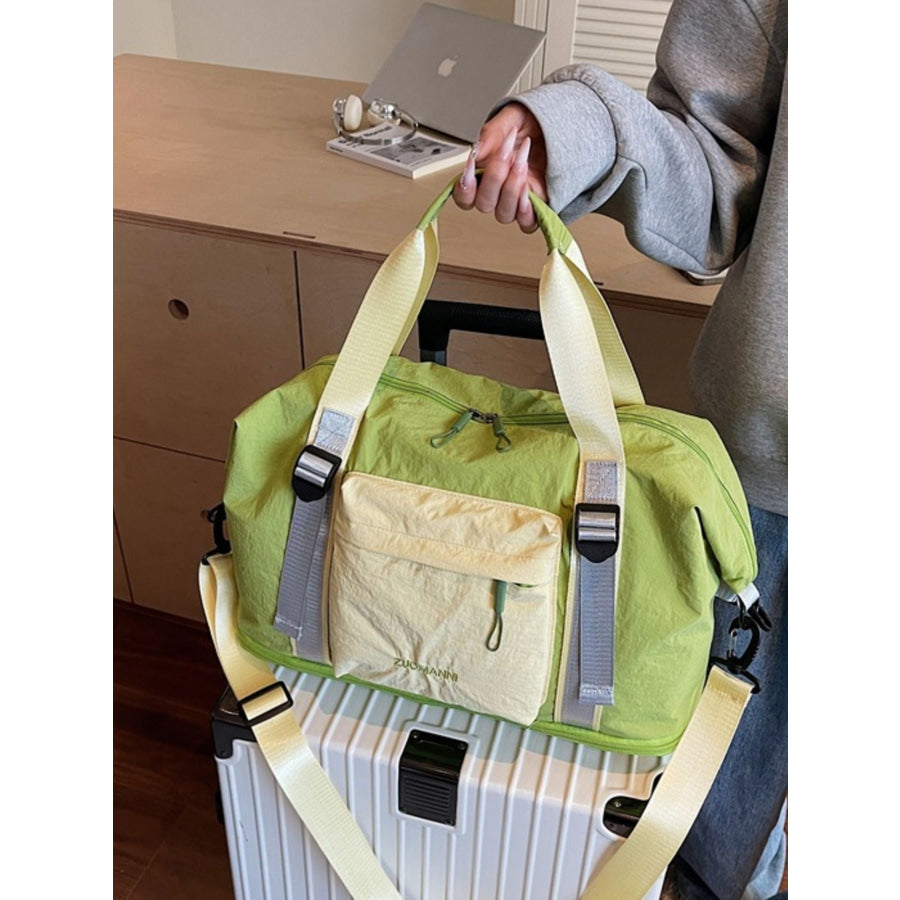 Lightweight Travel Duffel Bag with Shoulder Strap Green / One Size Apparel and Accessories