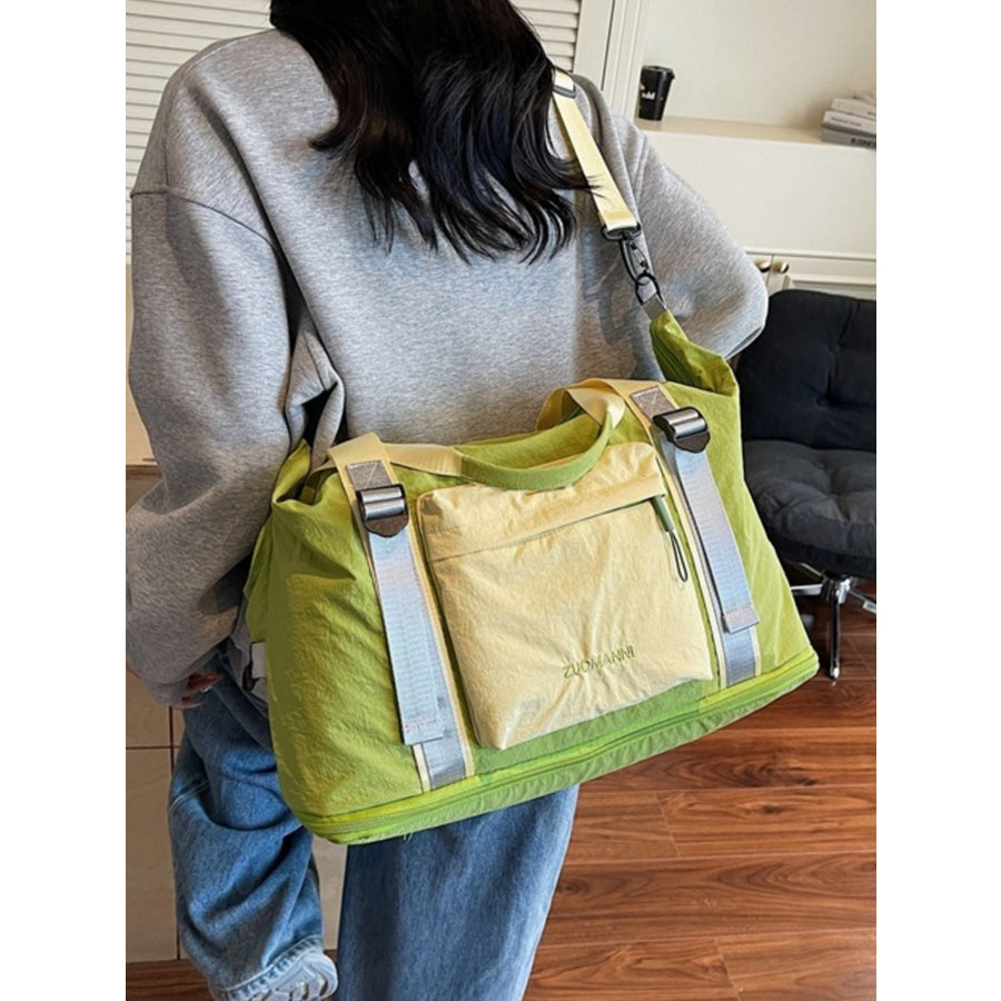 Lightweight Travel Duffel Bag with Shoulder Strap Green / One Size Apparel and Accessories