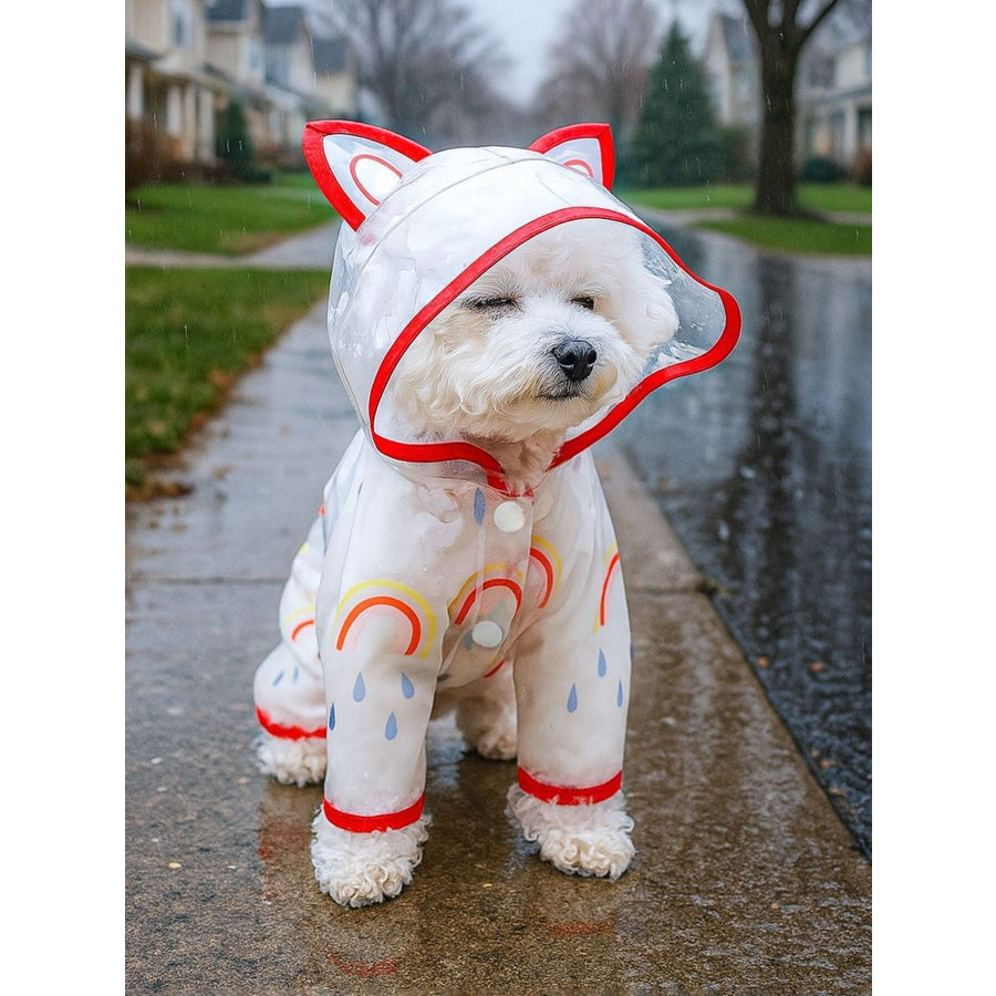 Lightweight Waterproof Pet Raincoat Rainbow Raincoat-red / XS Apparel and Accessories