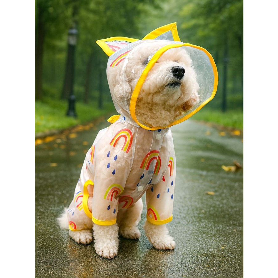 Lightweight Waterproof Pet Raincoat Rainbow Raincoat-yellow / XS Apparel and Accessories