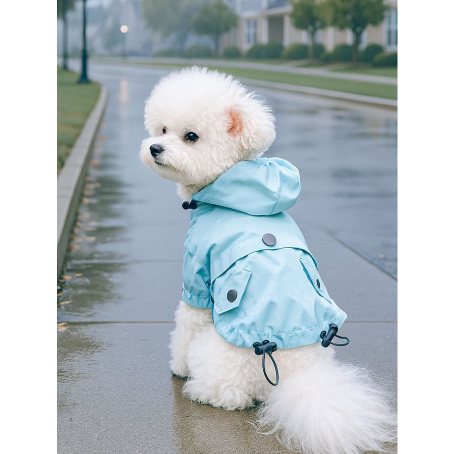 Lightweight Waterproof Pet Raincoat Sky Blue Hooded Raincoat / XS Apparel and Accessories