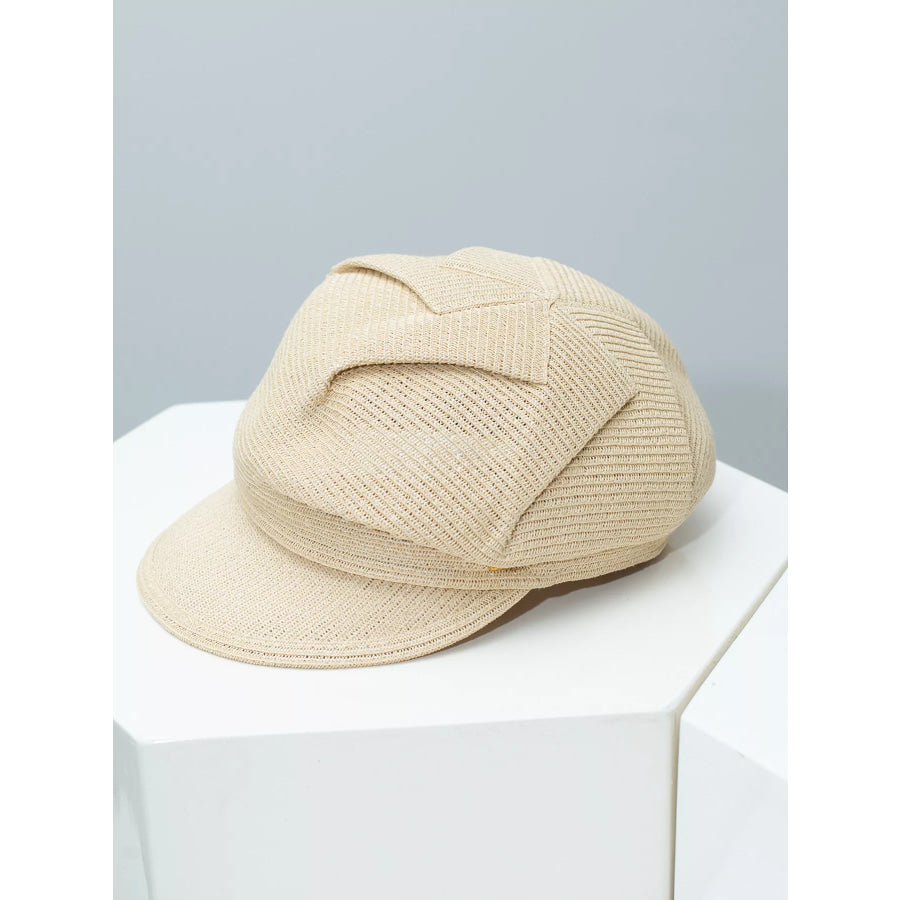 Lightweight Woven Newsboy Cap Beige / One Size Apparel and Accessories