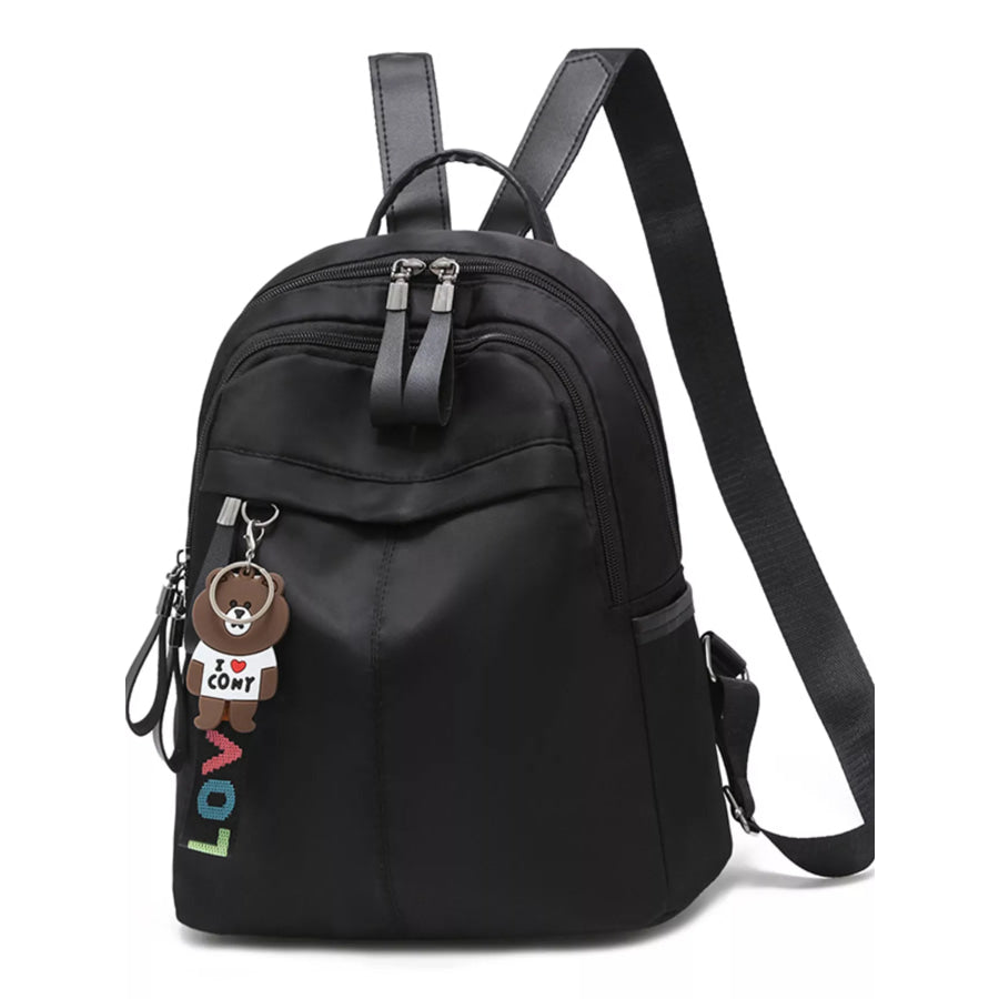 Lightweight Zip Backpack Bag Black / One Size Apparel and Accessories