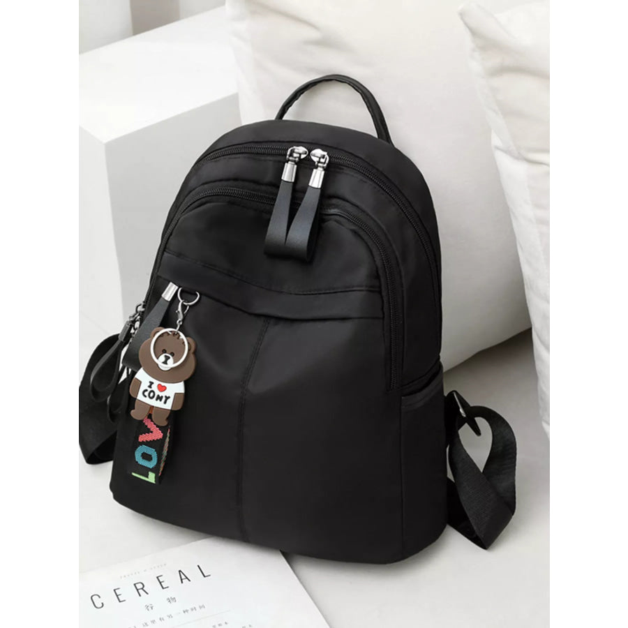 Lightweight Zip Backpack Bag Black / One Size Apparel and Accessories