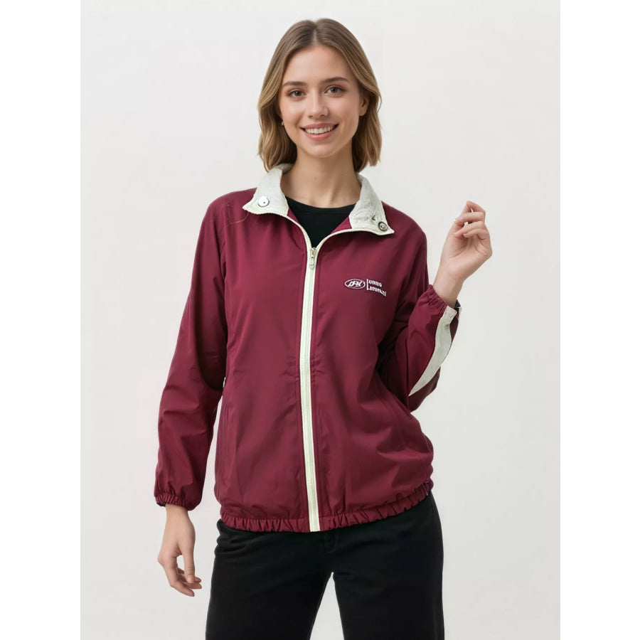 Lightweight Zip-Up Jacket Red / One Size Apparel and Accessories