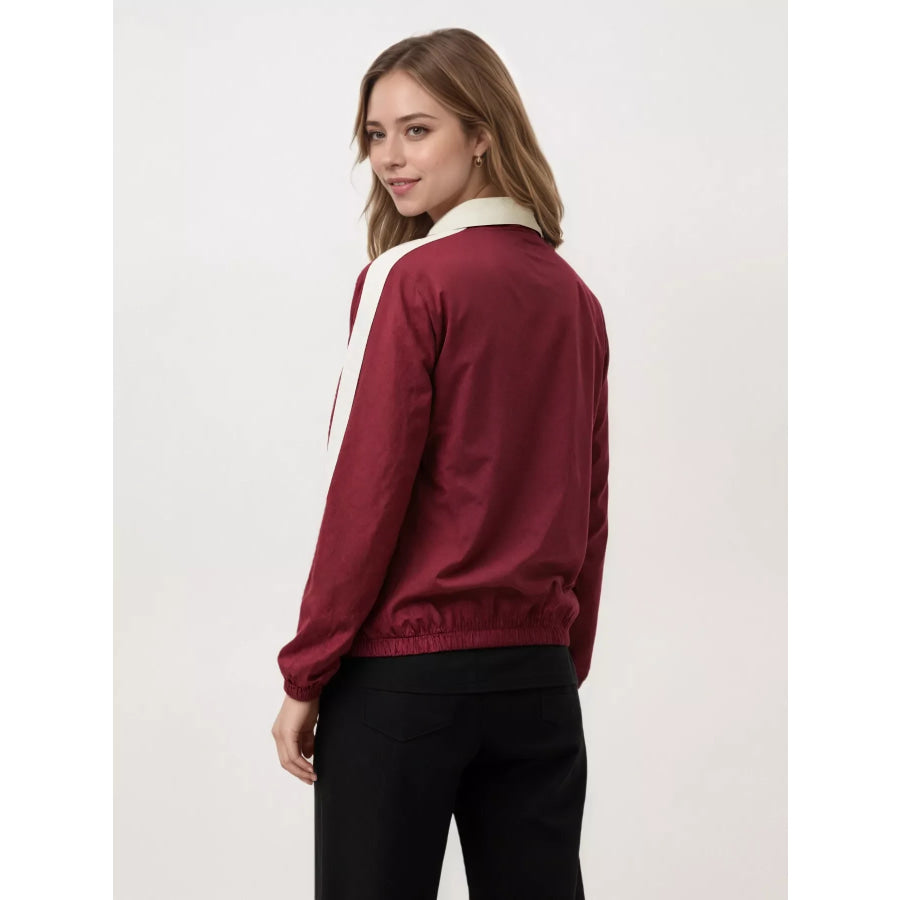 Lightweight Zip-Up Jacket Red / One Size Apparel and Accessories
