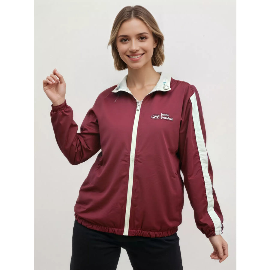 Lightweight Zip-Up Jacket Red / One Size Apparel and Accessories