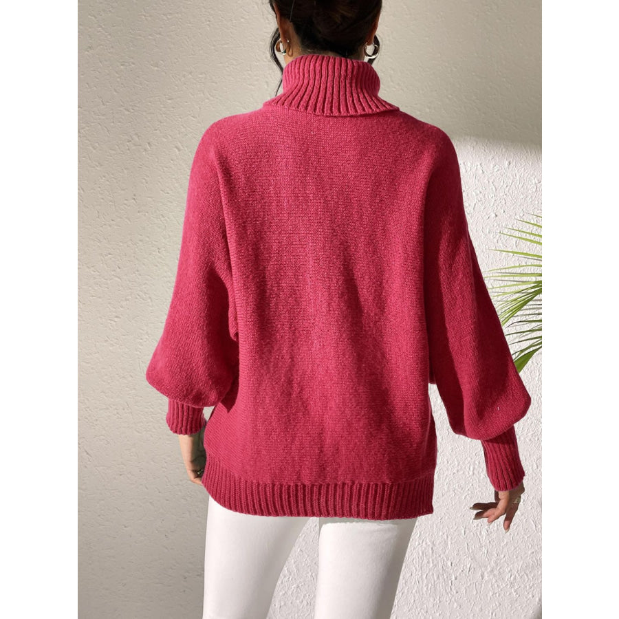 Lip Turtleneck Long Sleeve Sweater Apparel and Accessories