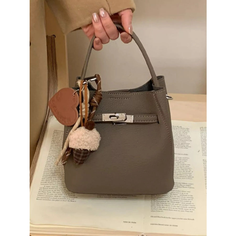 Lock Detail Crossbody Bag Elephant Gray / One Size Apparel and Accessories