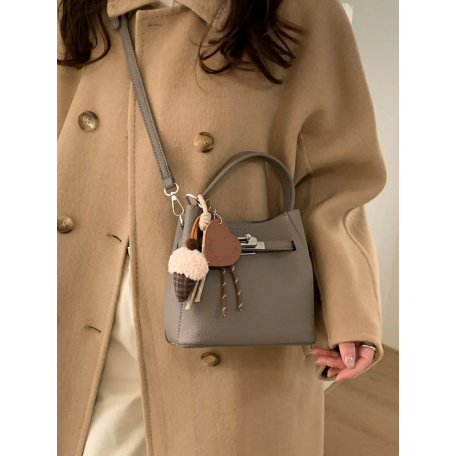 Lock Detail Crossbody Bag Elephant Gray / One Size Apparel and Accessories