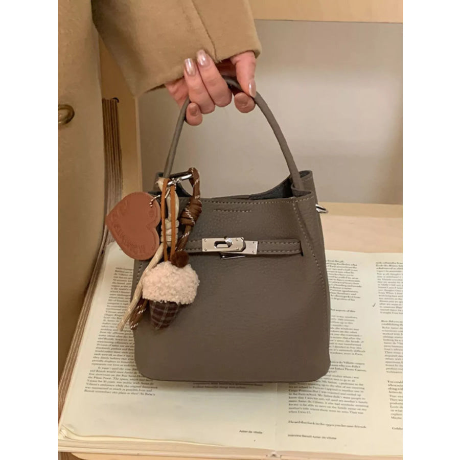 Lock Detail Crossbody Bag Elephant Gray / One Size Apparel and Accessories