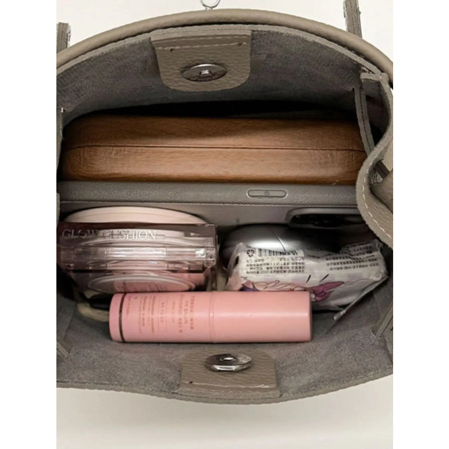 Lock Detail Crossbody Bag Elephant Gray / One Size Apparel and Accessories